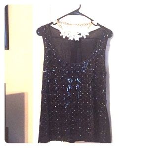 Banana republic black sequin tank top